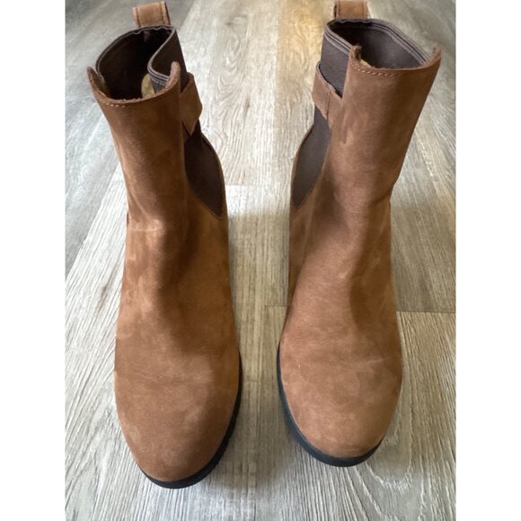 Ugg Waterproof Indra Wedge Pull On Ankle Boots Sz 7 Brown Boho - Picture 5 of 11